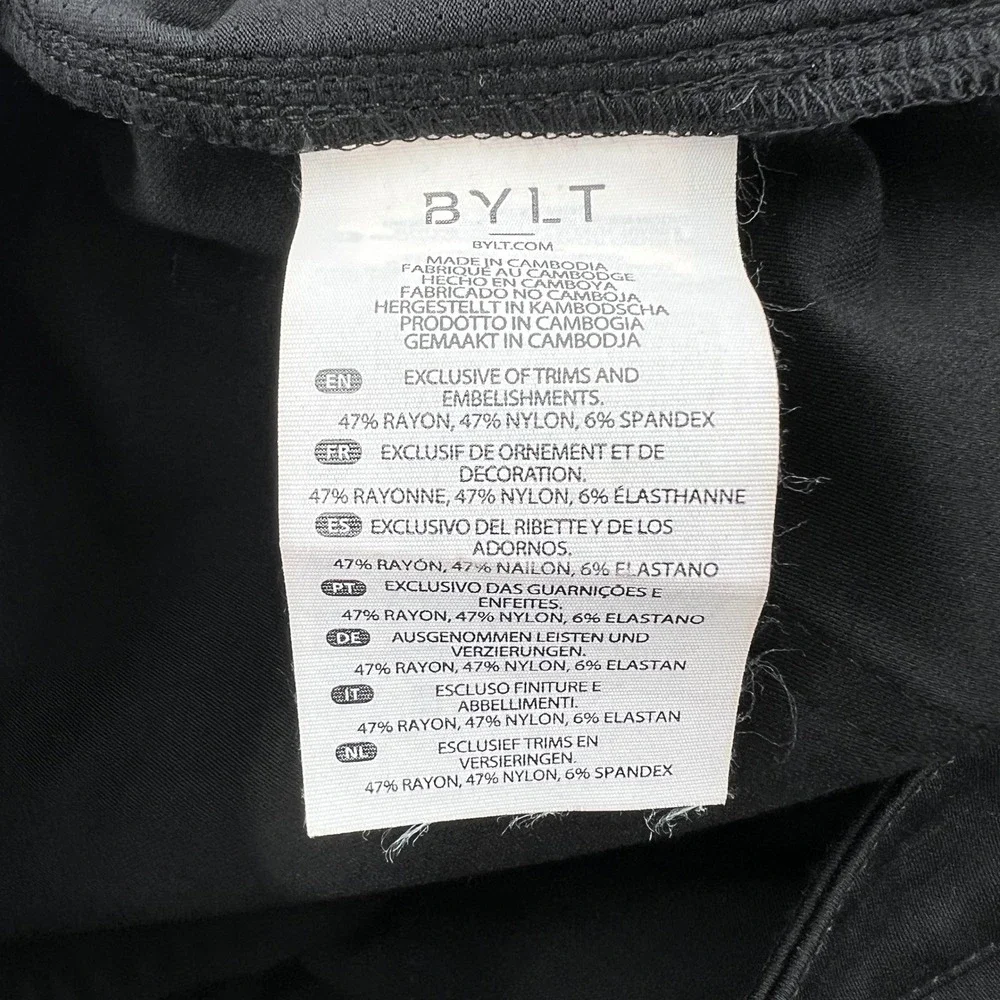BYLT Everyday Pant 2.0 Men 32 Black Slim Fit Stretch Chino Tapered Work Commuter